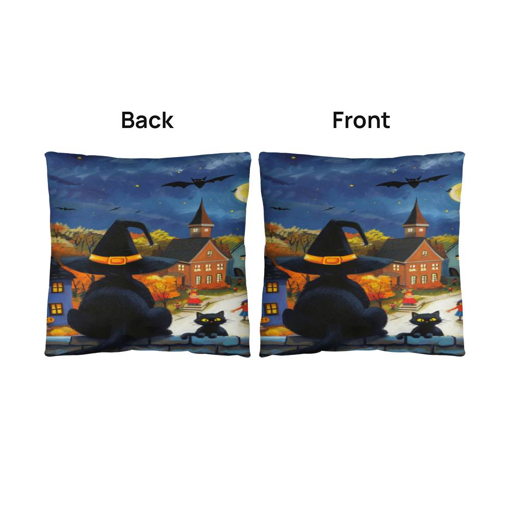 Midnight Meow Manor Pillow