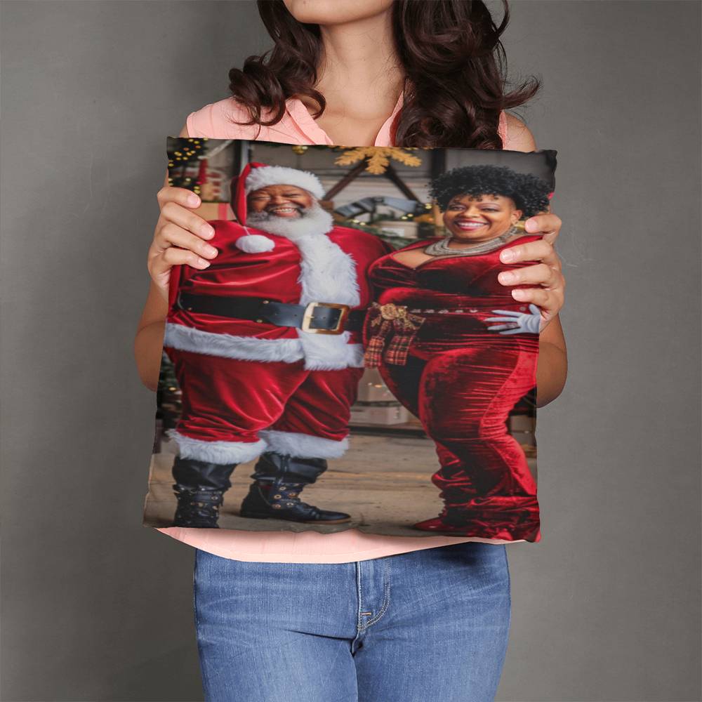 Mr. & Mrs. Claus Together in Joy Pillow