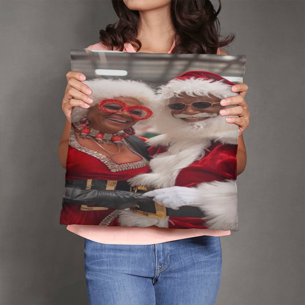 The Claus Duo's Festive Fun Pillow