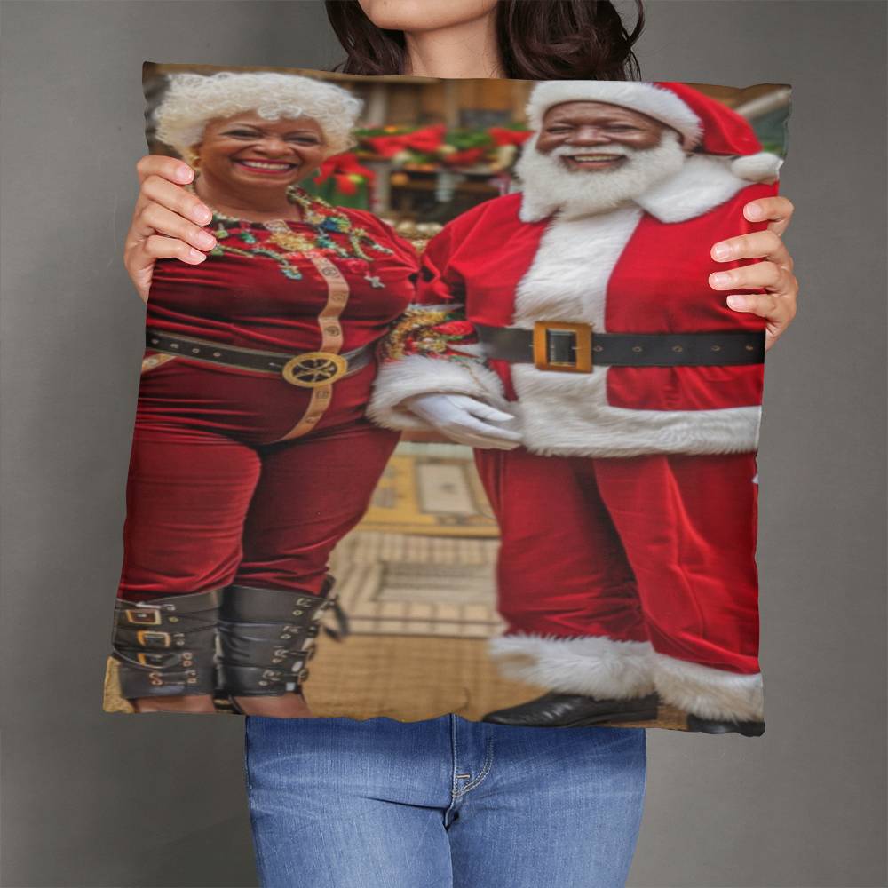 Santa & Mrs. Claus' Toy-Making Pillow