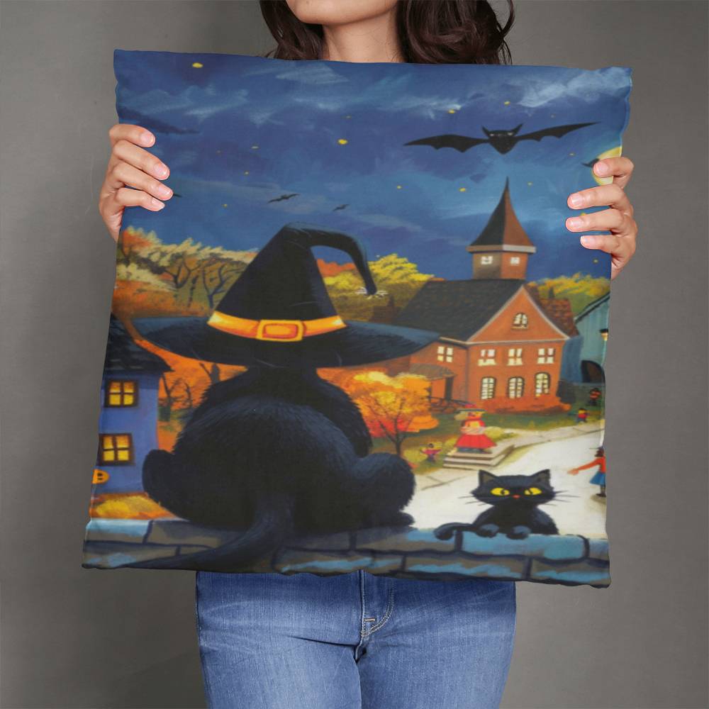 Midnight Meow Manor Pillow