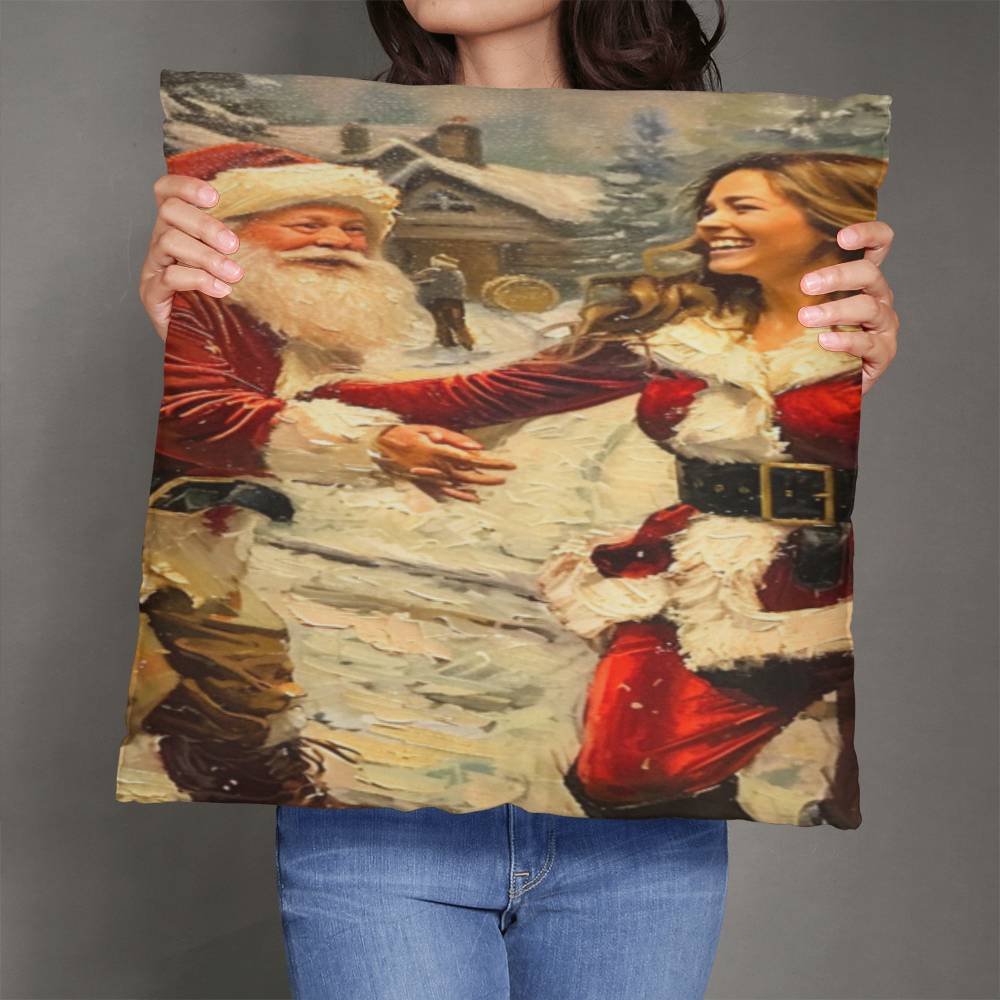 Santa and His Darling Daughter Pillow