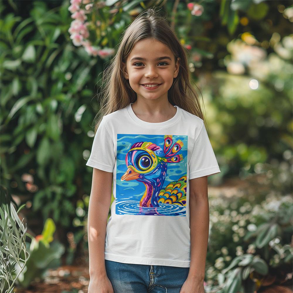 Milton the Peacock Swims Youth T-Shirt