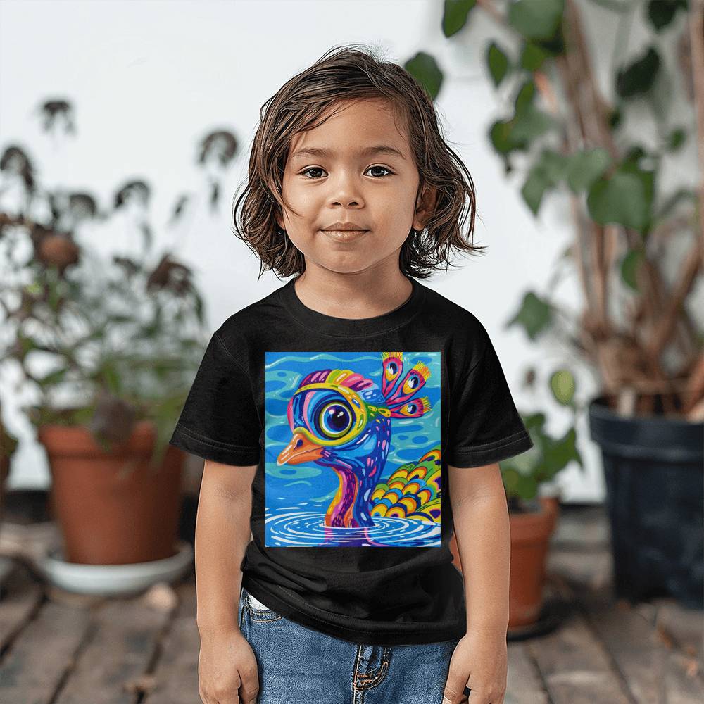 Milton the Peacock Swims Toddler Tee