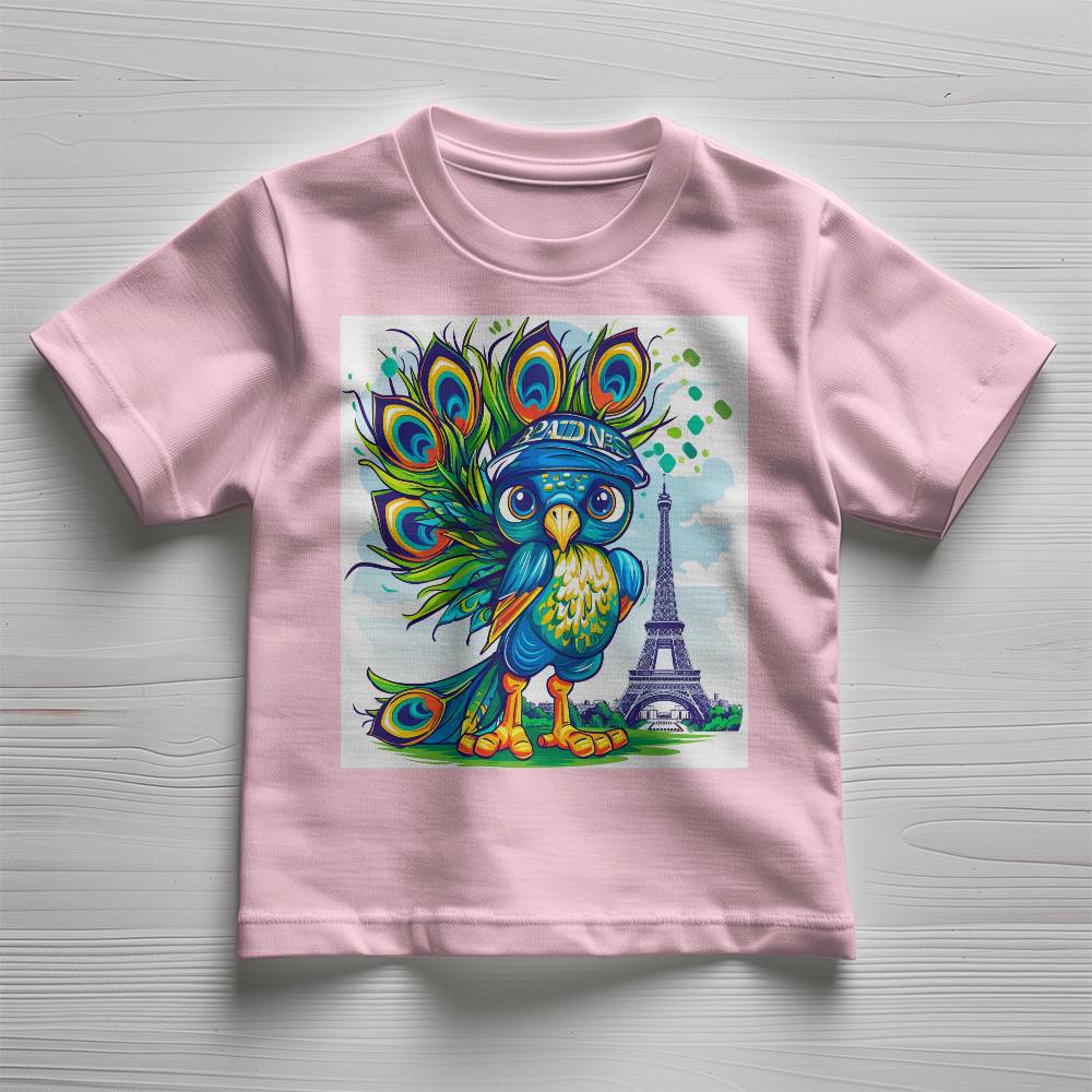 Milton the Peacock goes to the Olympics in Paris Toddler Tee