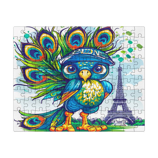 Milton the Peacock goes to the Olympics in Paris Puzzle 8x10