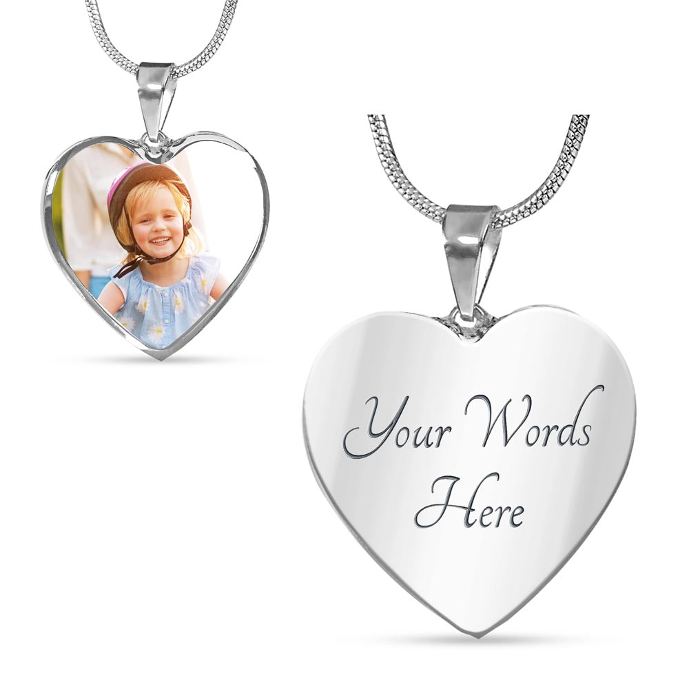 Custom Heart Photo Pendant Necklace