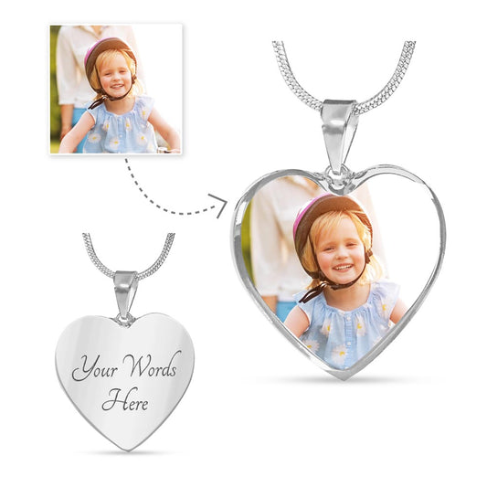 Custom Heart Photo Pendant Necklace