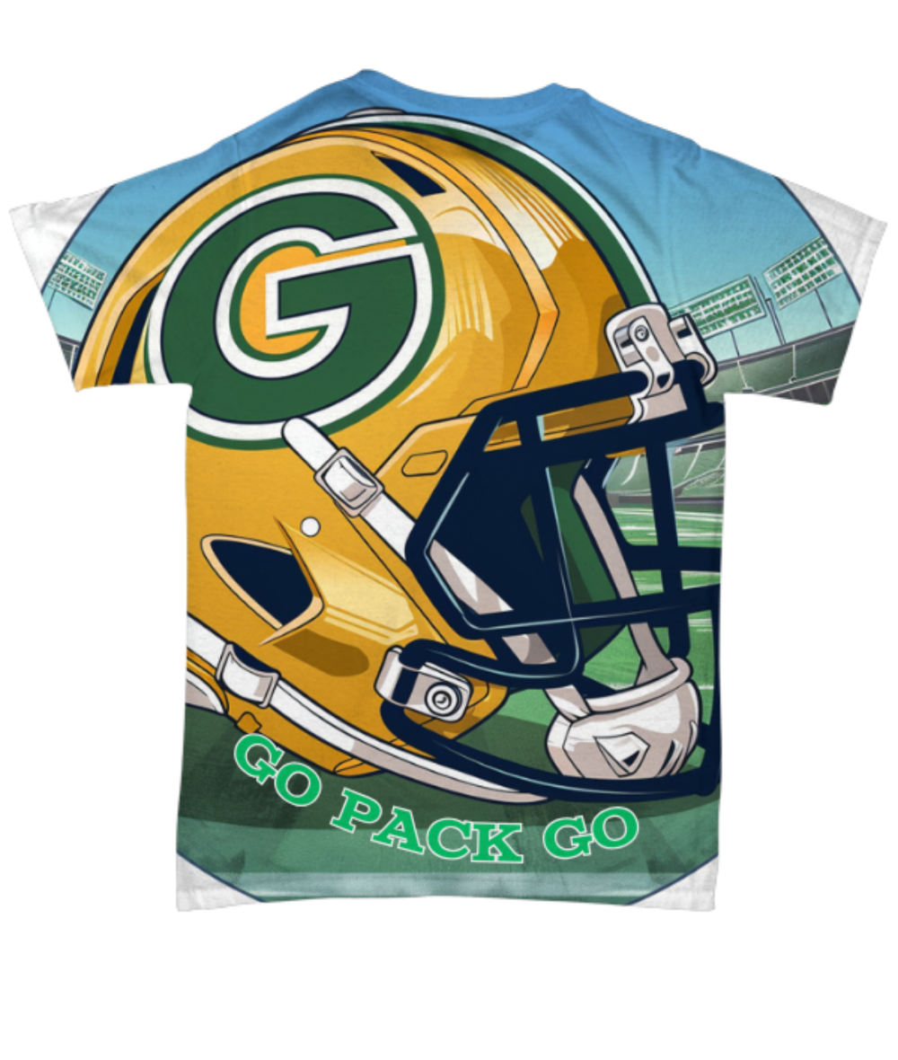 Green Bay "Go Pack Go" All Over T-Shirt