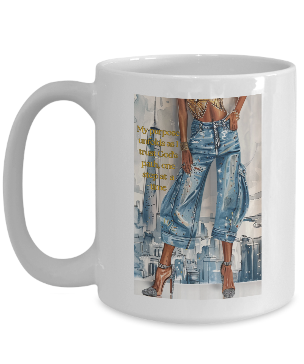 My purpose unfolds as I trust God's path Mug