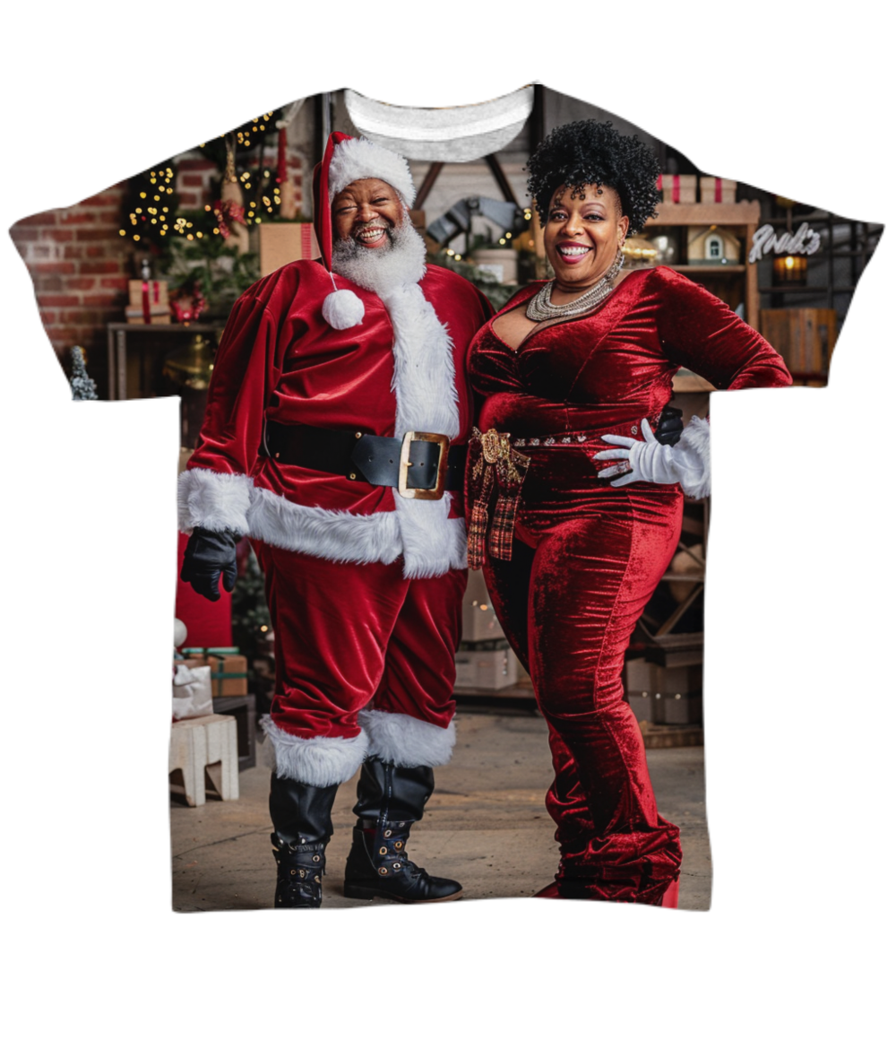 Mr. & Mrs. Claus Together in Joy All Over T-Shirt