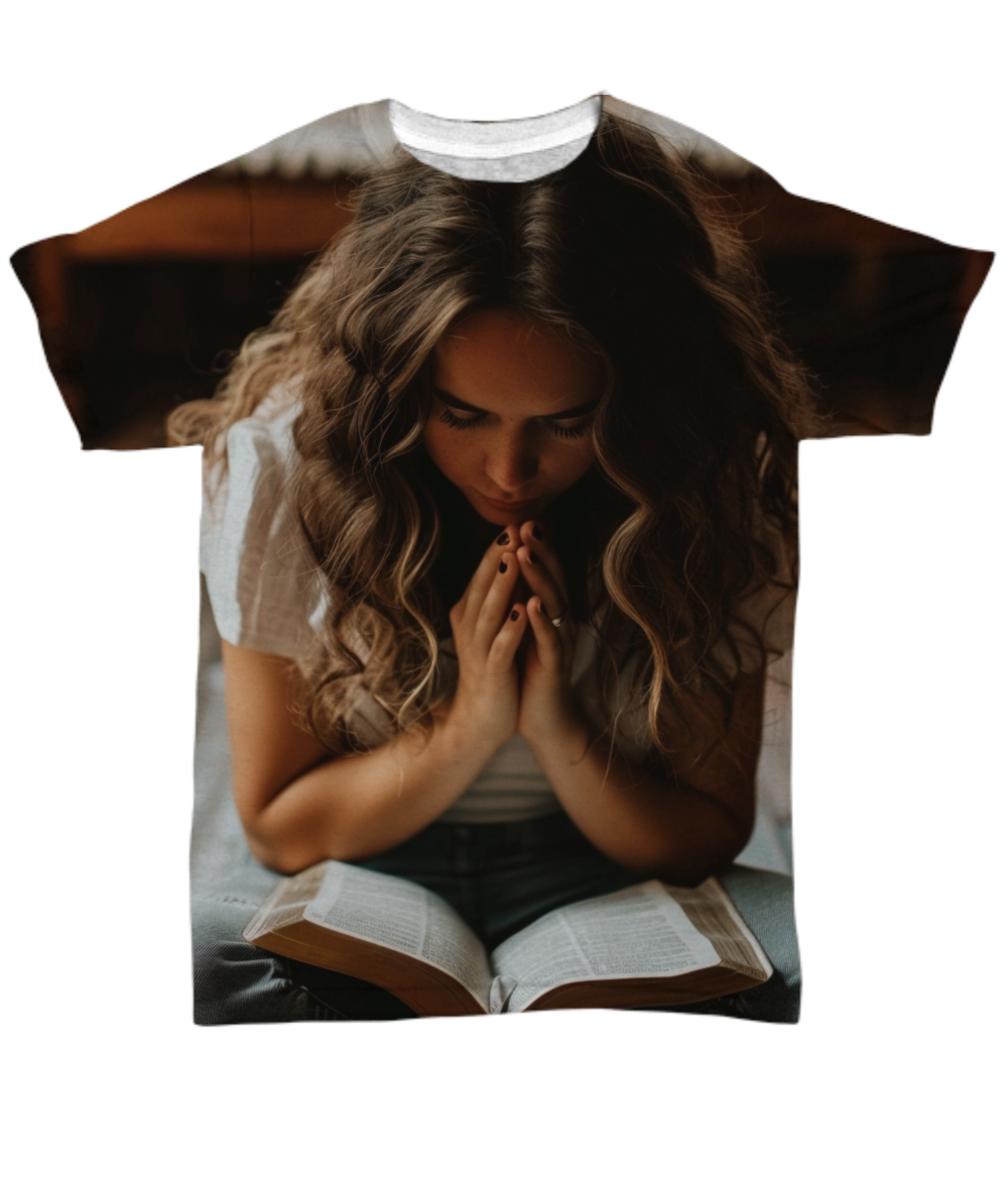 Praying Over Your Word All Over T-Shirt