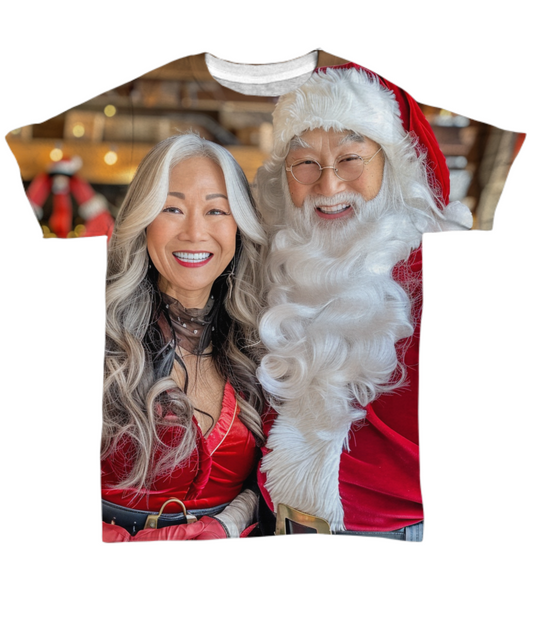 Jolly Times with Mr. & Mrs. Claus All Over T-Shirt