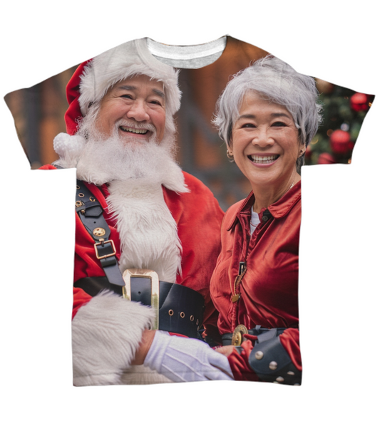 Holiday Memories with Mr. & Mrs. Claus All Over T-Shirt