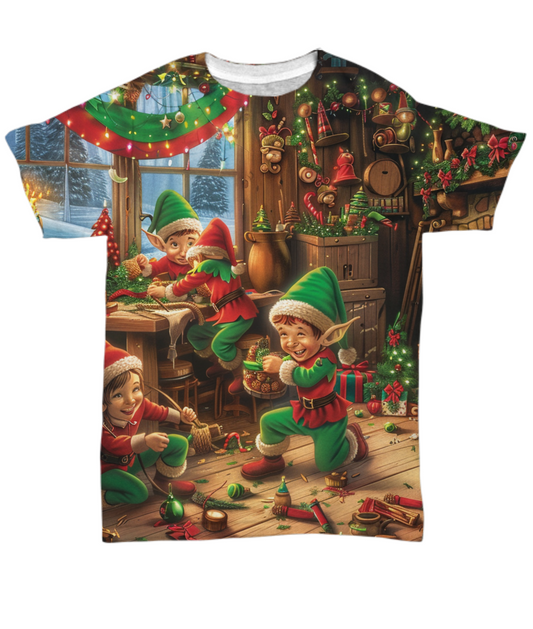 Elves Workshop All Over T-Shirt