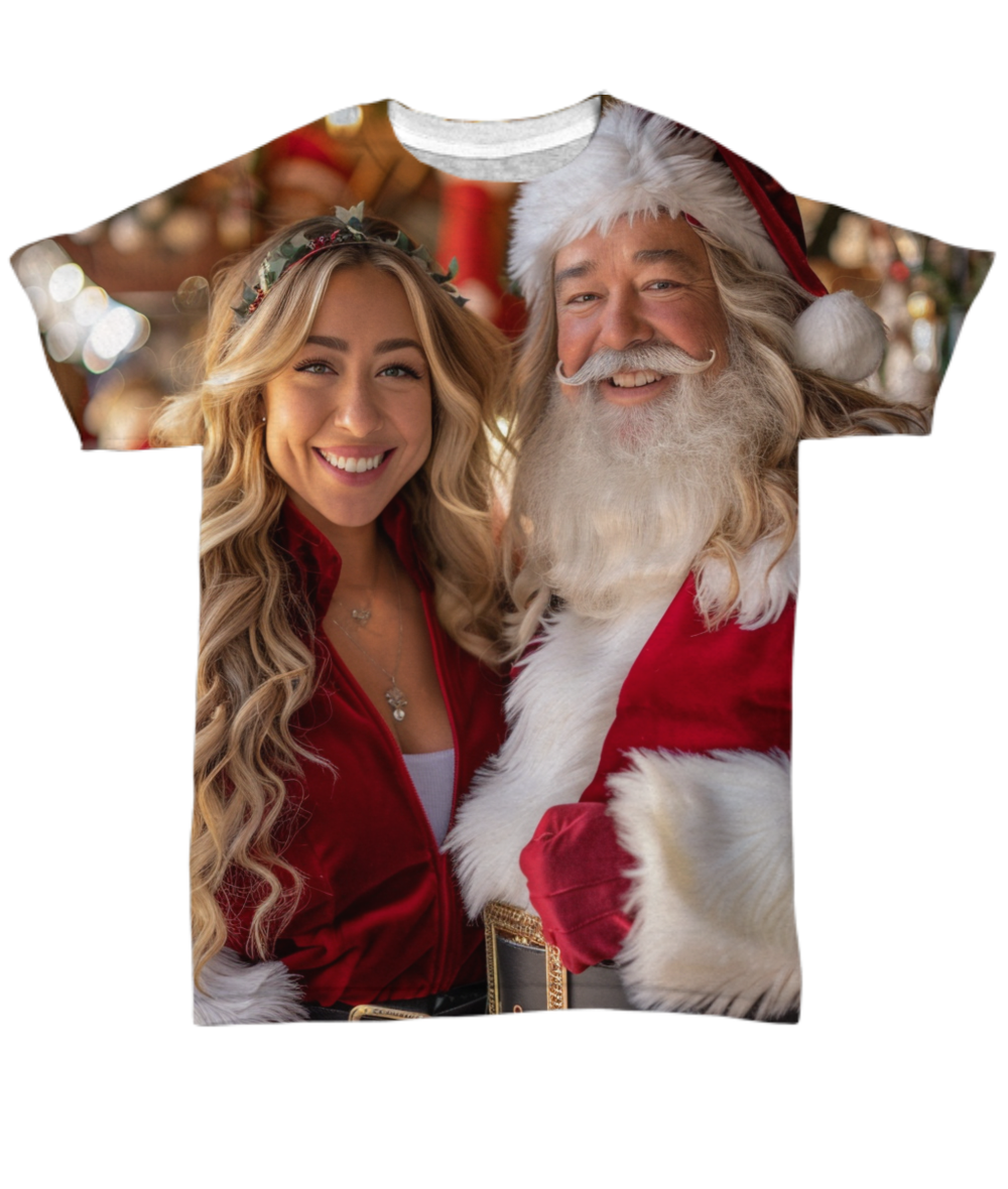 Santa's Daughter Love All Over T-Shirt