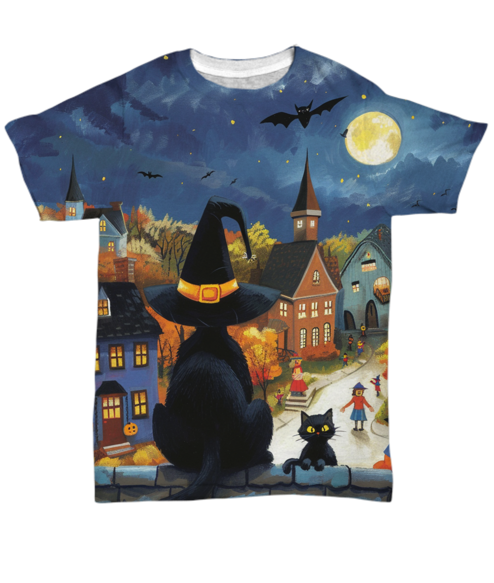 Midnight Meow Manor All Over T-Shirt