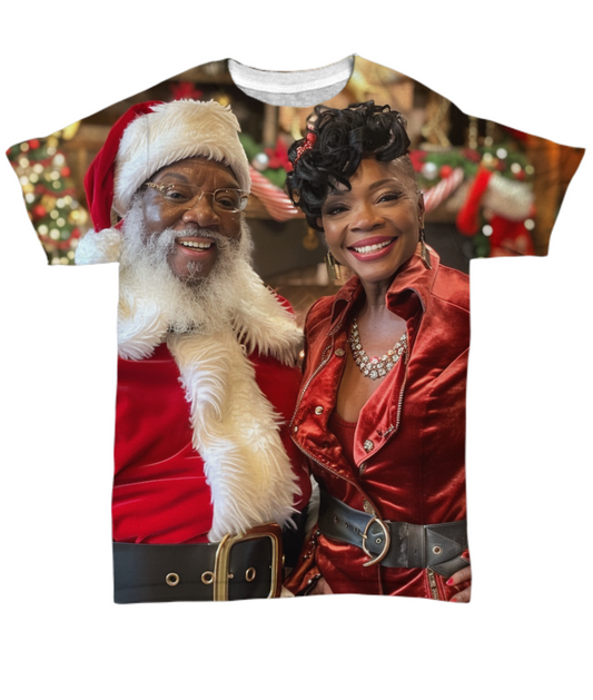 Holiday Bliss with Mr. & Mrs. Claus All Over T-Shirt