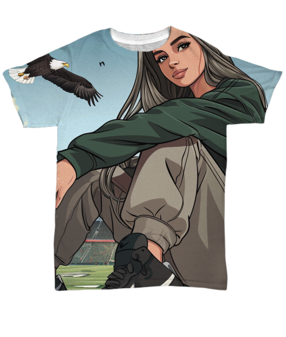 Eagle Girl All Over Print T-Shirt