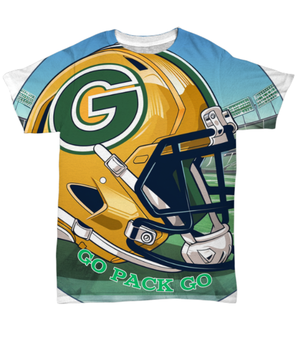 Green Bay "Go Pack Go" All Over T-Shirt