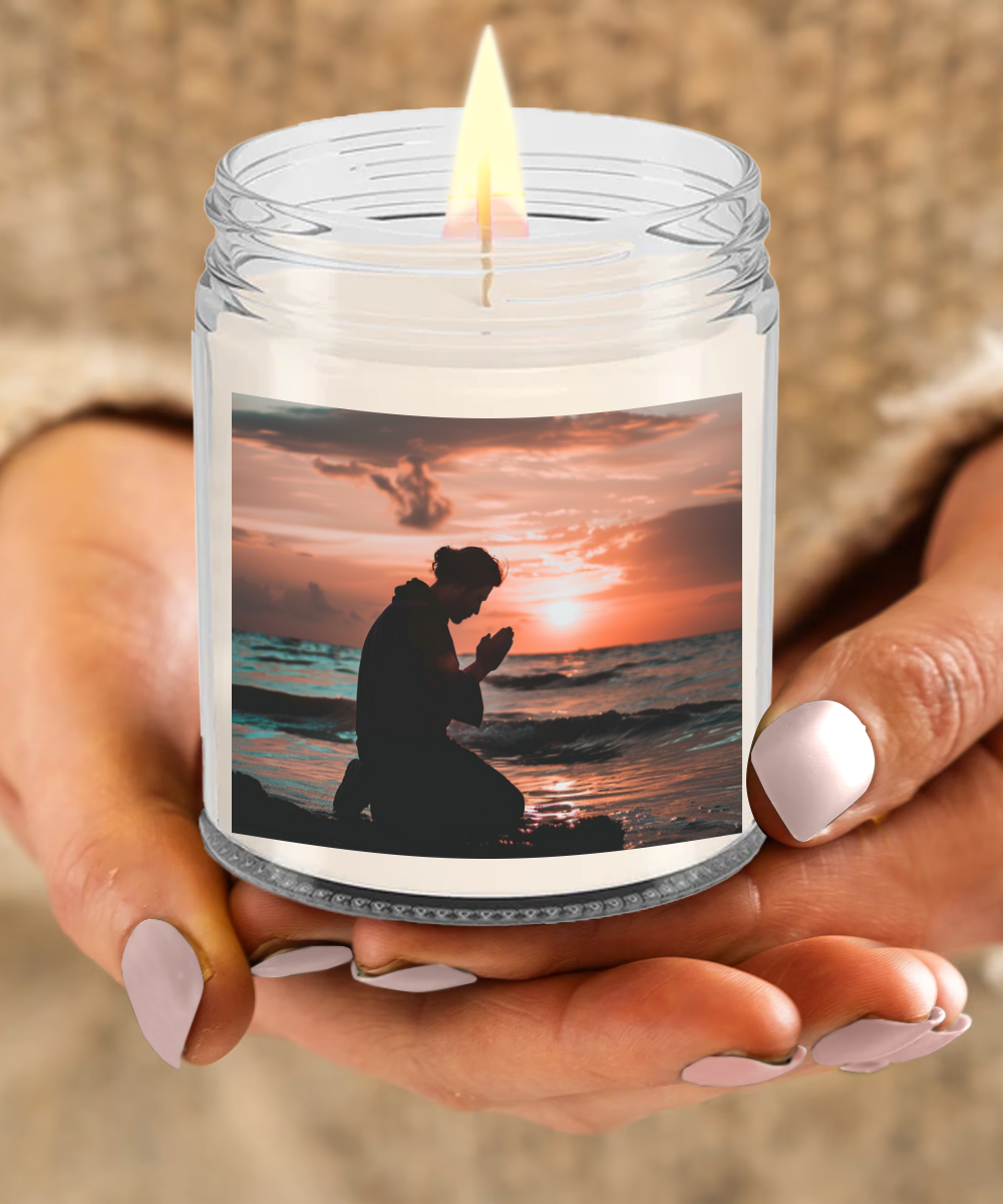 Prayer By Sunset Candle