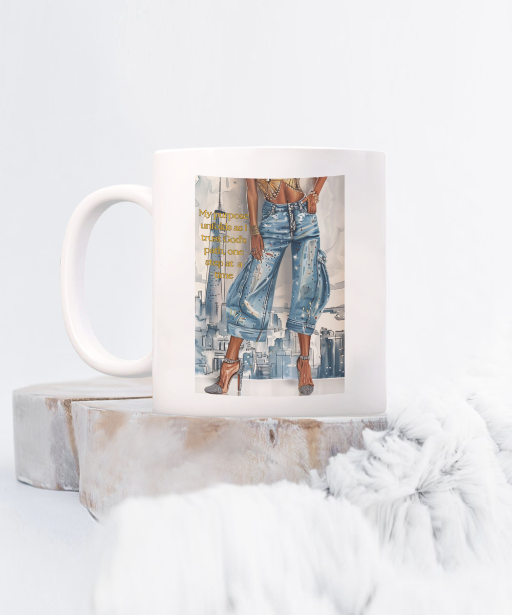 My purpose unfolds as I trust God's path Mug