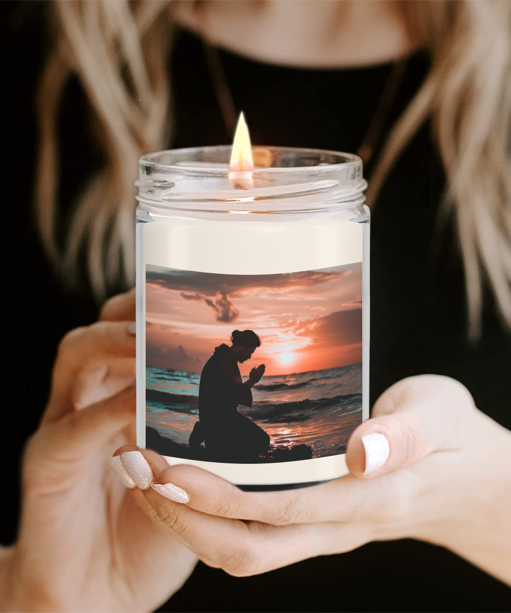 Prayer By Sunset Candle