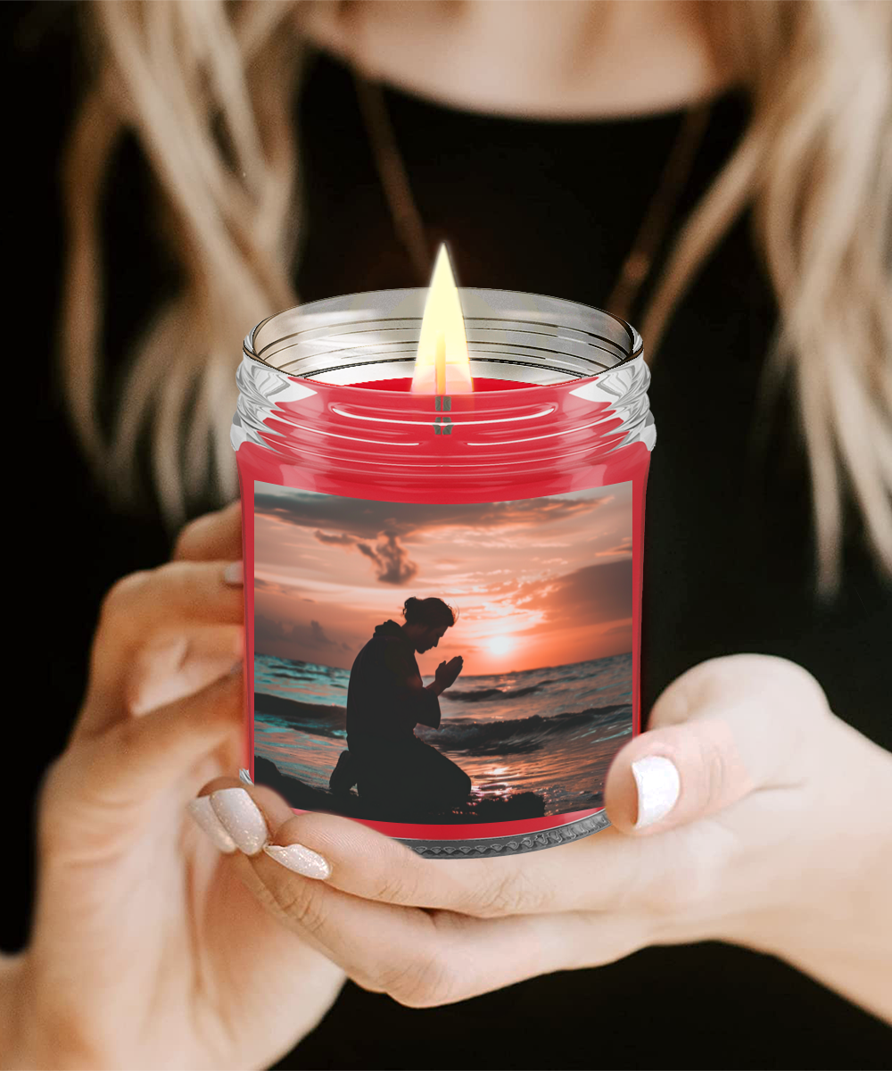 Prayer By Sunset Candle