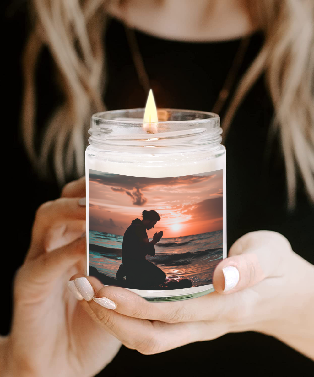 Prayer By Sunset Candle