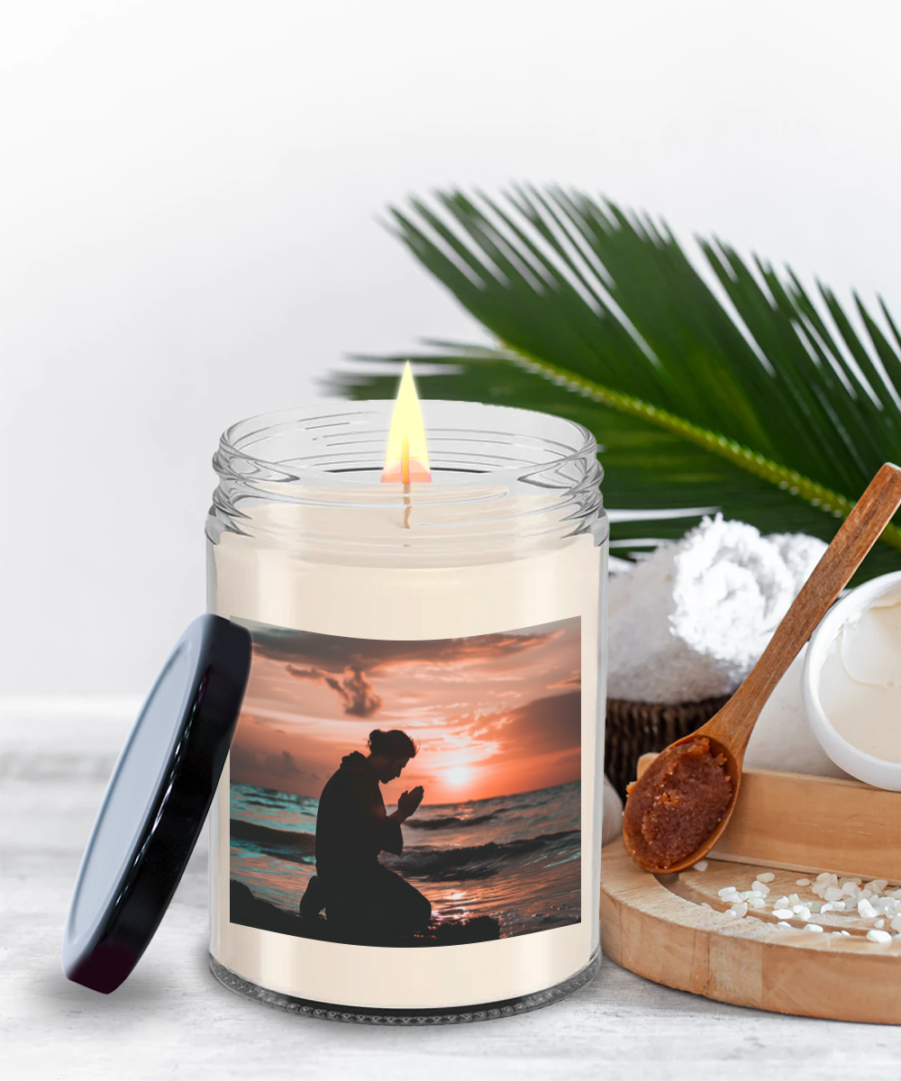 Prayer By Sunset Candle